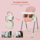 Foldable Pink PU Highchair for Babies