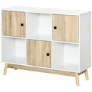 6-Cube Natural Storage Cabinet with Doors for Dining & Living Room