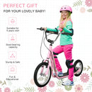 Kids Pink Stunt Scooter with Adjustable Handlebar and Dual Brakes