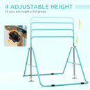 Foldable Kids Gymnastics Bar - Adjustable Height, Green