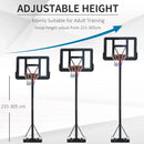 Adjustable Portable Basketball Hoop Stand - Black