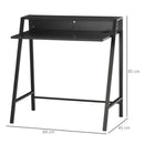 Black Home Office Writing Desk with Storage Shelf 84x45cm