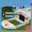 Blue Pirate Ship Wooden Sandbox for Kids
