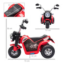 Red 3-Wheel Electric Kids Motorbike Toy with Horn & Headlights