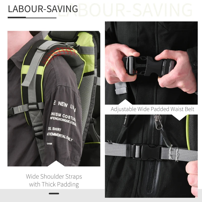Black Baby Hiking Backpack Carrier with Hip Seat & Rain Cover