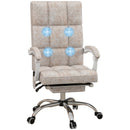 Beige Ergonomic Massage Office Chair with Heat and Footrest