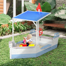 Blue Kids Sandpit with UV Canopy - Ages 3-8