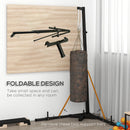 Black Foldable Punch Bag Stand - Heavy Bag & Speed Bag Holder