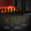 Black Electric Fireplace Heater with LED Flame Effect