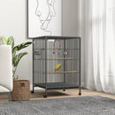 Grey Bird Cage with Rolling Stand for Small Birds