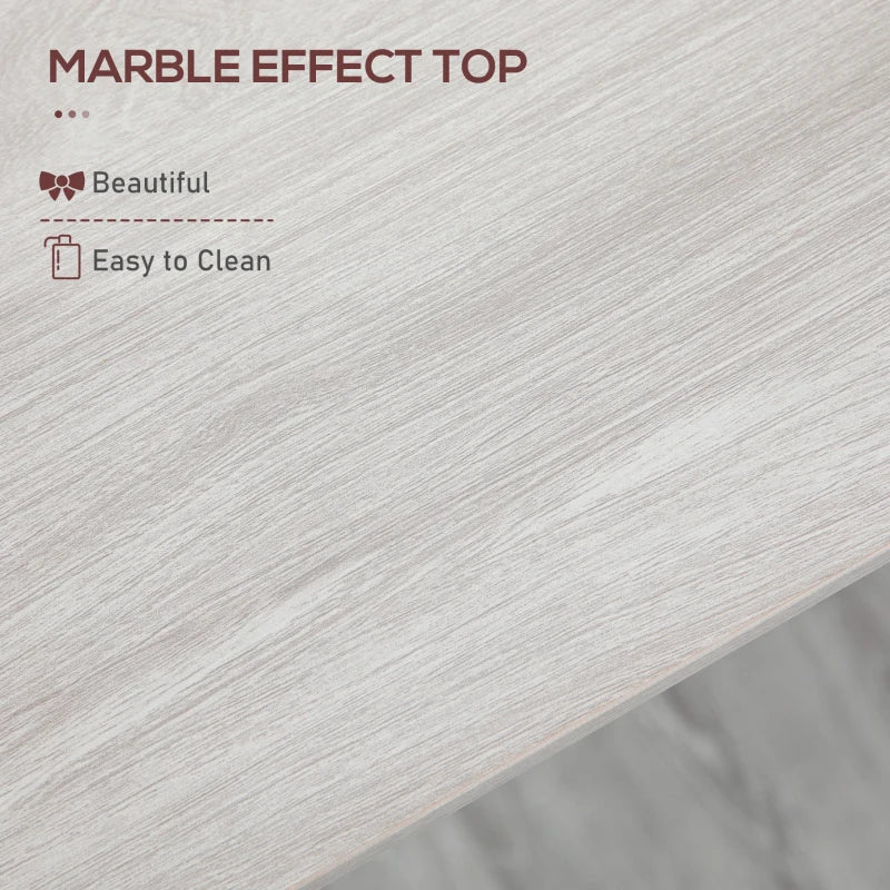 White 120cm Rectangular Bar Table with Wood Effect Top
