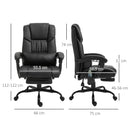 Black PU Leather Massage Office Chair with Footrest