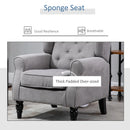 Grey Wingback Armchair with Button Tufted Design