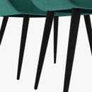 Green Upholstered Accent Chair Set with Footstool - Modern Armless Design