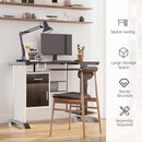 Black Walnut Computer Desk with Keyboard Tray and Storage Drawers