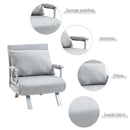 Grey Suedette Adjustable Back Sofa Chair