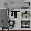 Grey Vibration Massage Office Chair with Heat and Footrest