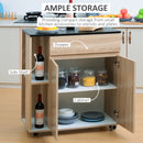 White Kitchen Storage Trolley Cart with Locking Wheels
