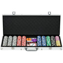 500-Piece Poker Chips Set with Mat, Cards, Dealer & Dices - Red
