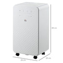 White Portable Dehumidifier with Air Purifier, 24H Timer, 5 Modes, 12L/Day