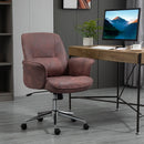 Red Swivel Office Desk Chair with Armrest and Wheels