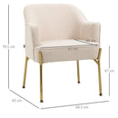 Gold Plated White Accent Chairs, Set of 2
