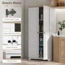 White 2-Door Kitchen Storage Cabinet, Freestanding Pantry Cupboard