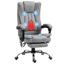 Grey Massage Office Chair with Heat & Footrest