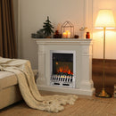 Black Electric Fireplace with LED Lighting and Remote Control