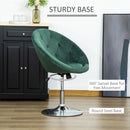 Green Velvet Swivel Vanity Chair with Adjustable Height