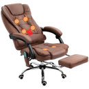 Brown Heated Massage Office Chair with Footrest