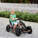 Black Metal Kids Pedal Go Kart with Adjustable Seat & Inflatable Tyres