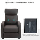 Brown Massage Recliner Armchair with Adjustable Leg Rest