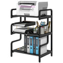 Black 3-Tier Printer Stand with Storage Shelves, 55 x 40 x 77cm - Home Office Printer Table