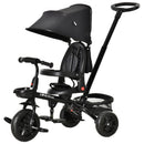 Black 4-in-1 Kids Trike with Adjustable Seat & Canopy