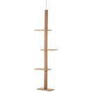 Brown 260cm Cat Tree with 3 Perches & Flannel Upholstery