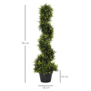 Set of 2 Green Artificial Spiral Topiary Trees - Indoor/Outdoor Decor