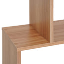 Maple Wood S-Shaped 6-Shelf Room Divider Bookcase