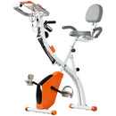 Orange Foldable Recumbent Exercise Bike with 8-Level Magnetic Resistance