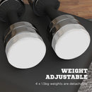 Adjustable 10kg x 2 Dumbbells Set with Storage Box - Black