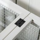 Yellow Wooden Small Pet Hutch with Removable Tray and Wheels