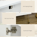 White Slim Sideboard Cabinet with Golden Hairpin Legs - 3-Level Adjustable Shelves