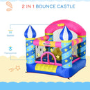 Kids Blue Inflatable Bouncy Castle Trampoline with Blower, Ages 3-8, Stars Design