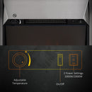 Stainless Steel Electric Fireplace with Pebble Burning Effect - 2KW Heater, LED Flame - Silver