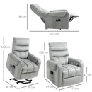 Grey Electric Power Lift Recliner with Vibration Massage and Remote Control