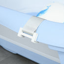 Blue Foldable Baby Bathtub with Non-Slip Legs & Cushion Pad