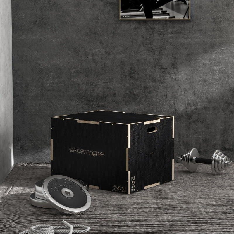 Wooden Plyo Box Set - 3-in-1 Jump Platform for Home Gym Training, 51/61/76cm