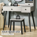 Grey Vanity Dressing Table Set with Mirror, Stool, 3 Drawers & Shelves