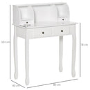 White 4-Drawer Vanity Makeup Table for Bedroom Storage