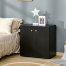 Black Wooden Freestanding Storage Cabinet with Two Shelves